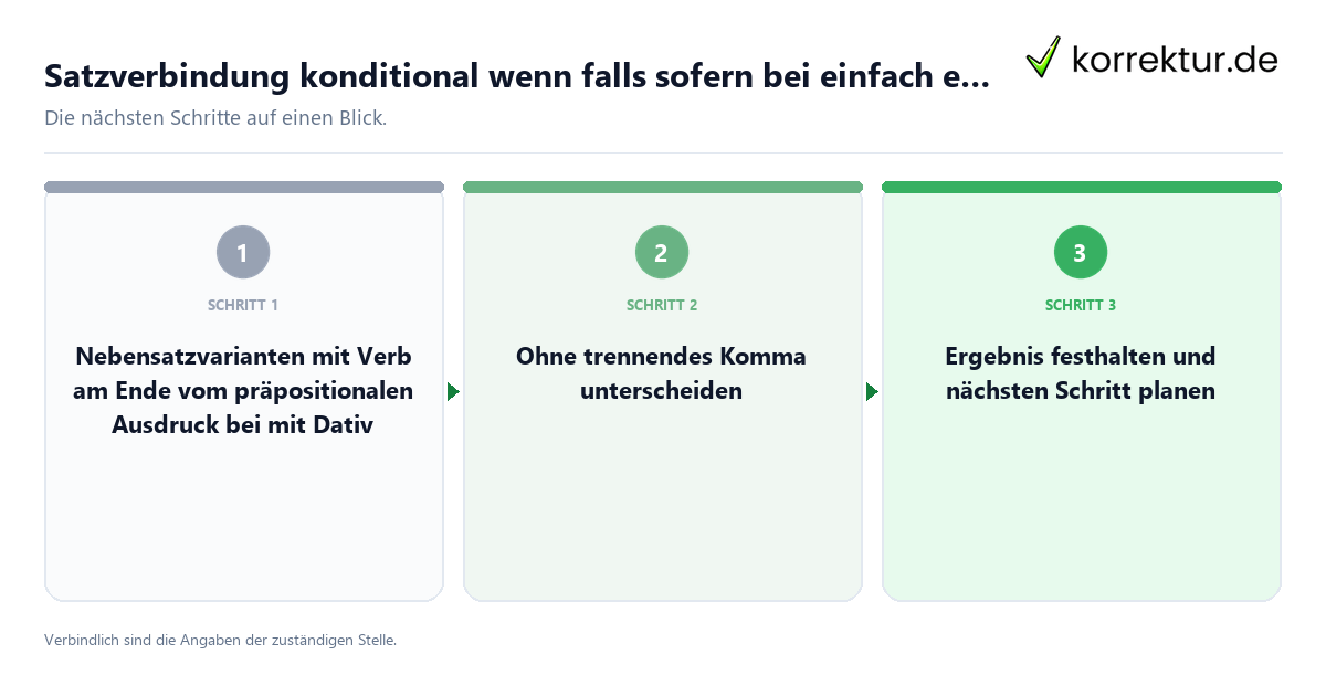 Satzverbindung konditional wenn falls sofern bei einfach erklärt Satzverbindung konditional wenn falls sofern bei einfach erklärt mit einem Ablauf aus Prüfung